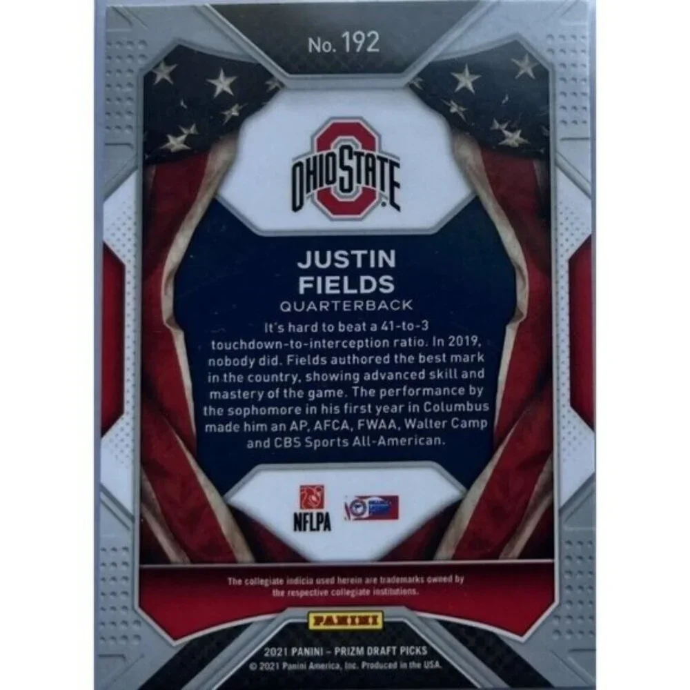 Justin Fields  2021 Panini Prizm Draft Picks All-Americans Rookie Card RC #192